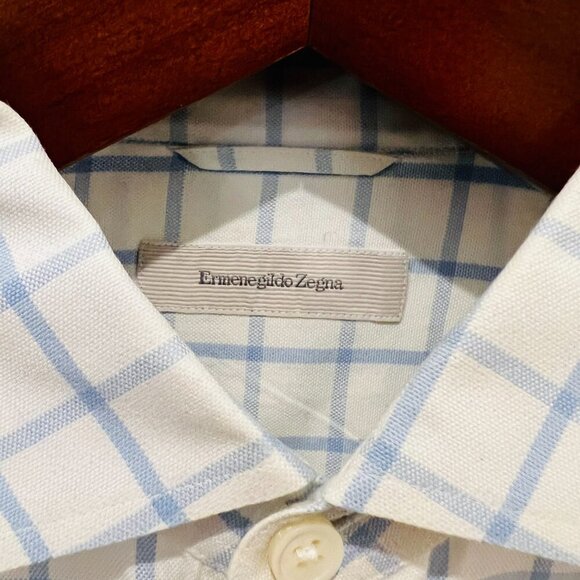 Ermenegildo Zegna Men's Cotton Dress Shirt Size Large -Retails New $850 - Picture 7 of 16